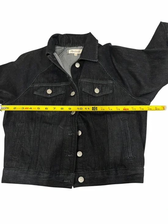 Madewell Black Denim Jacket | Cropped | XXS | Classic Trucker | 100% Cotton 🖤 - Picture 4 of 8
